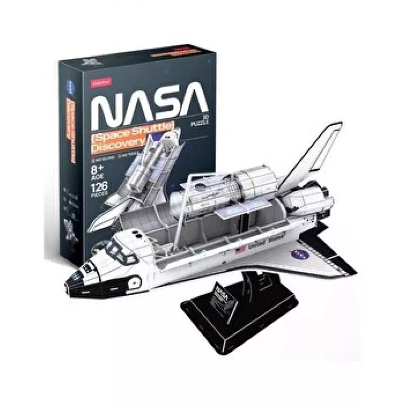 Puzle 3D Cubicfun Space Shuttle Discovery modelo 306-DS1057, kit de construcción de cartón
