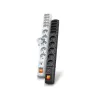 HSK DATA S10 3 m cable alargador 10 tomas AC interior/exterior negro