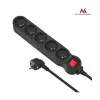Cable alargador MACLEAN MCE185 — cable de 5 m, 5 tomas tipo F, interior, negro