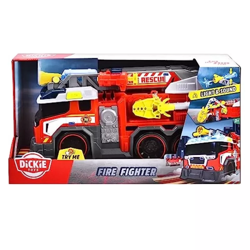 Coche de juguete bombero Dickie modelo 203307000 — a pilas, a partir de 3 años, colores: negro/azul/rojo/blanco/amarillo