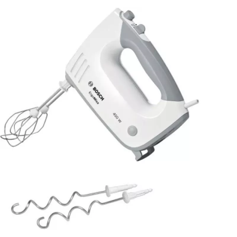 Batidora de mano Bosch MFQ36400 — 450 W, 5 velocidades, turbo, cable de 1,3 m, gris/blanco