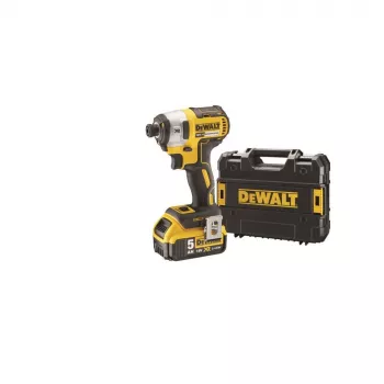 Llave de impacto DeWALT DCF887P2-QW accionamiento 1/4 pulgadas, 18V Li-Ion 5Ah, 205 N·m, 3250 RPM, 2 baterías, cargador, maletín