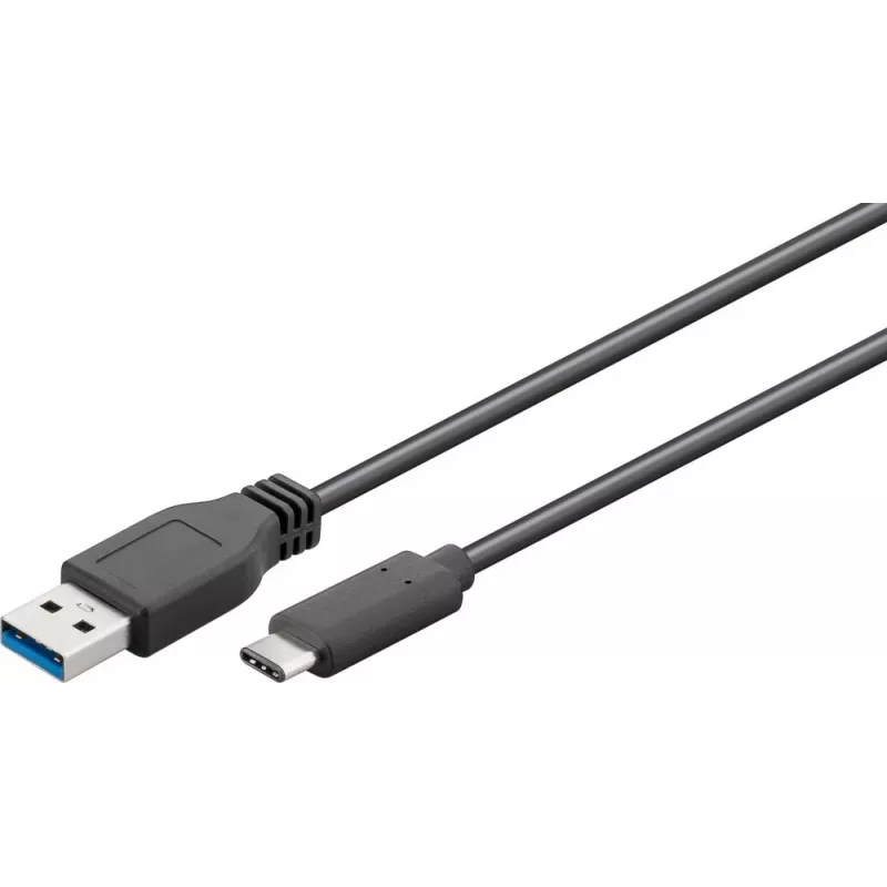 Wentronic Goobay Cable USB 3.0 SuperSpeed > USB-C™, negro, 2 m - conector macho USB 3.0 (Type-A) > conector macho USB-C (71221)