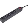 Protector contra sobretensiones Gembird SPG5-C-10 negro 5 tomas AC 250V 3m