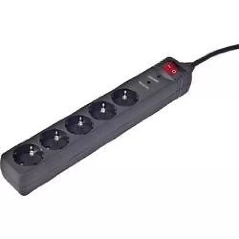 Protector contra sobretensiones Gembird SPG5-C-10 negro 5 tomas AC 250V 3m