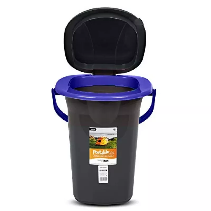 GreenBlue GB320BB inodoro portátil de camping tipo cubo, 19 l, negro/azul marino