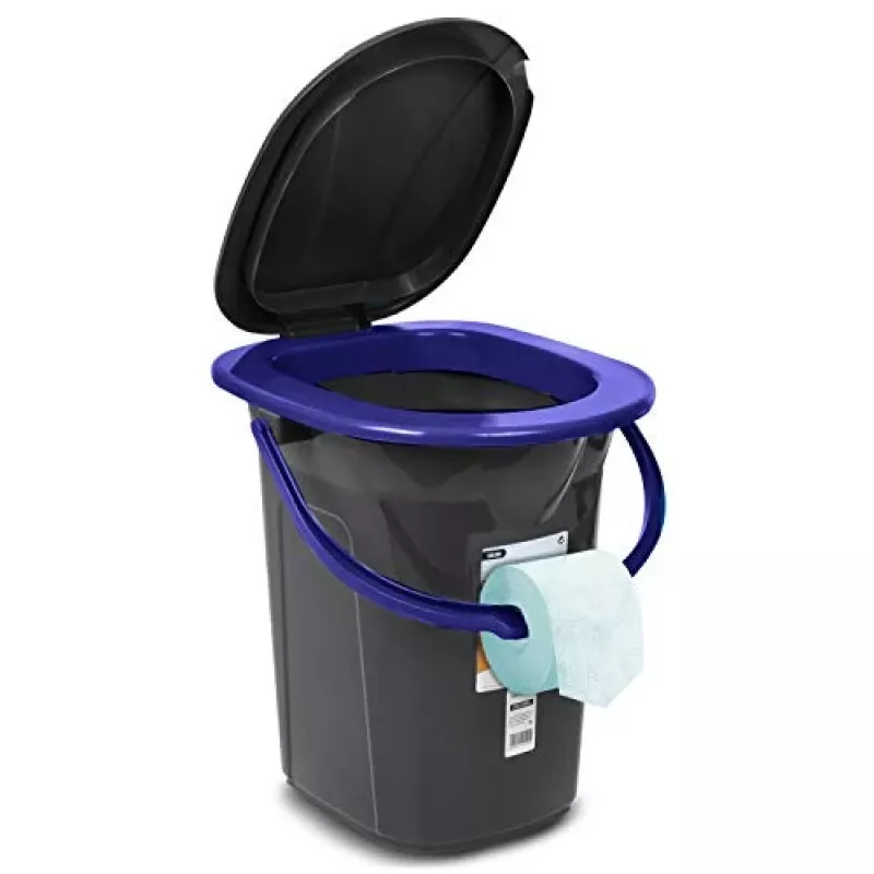 GreenBlue GB320BB inodoro portátil de camping tipo cubo, 19 l, negro/azul marino