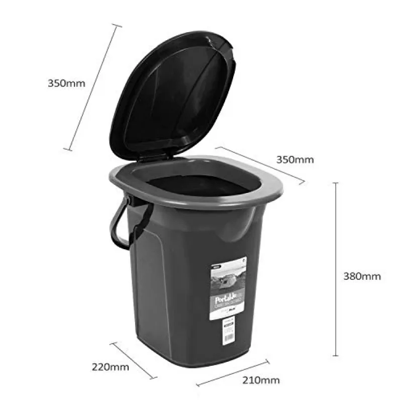 GreenBlue GB320BB inodoro portátil de camping tipo cubo, 19 l, negro/azul marino