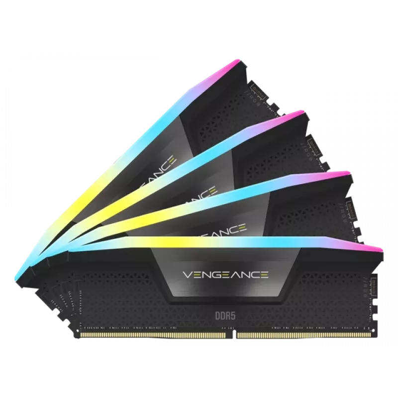 DIMM 64 GB DDR5-6000 (4x 16 GB) Quad-Kit, Memoria RAM negra, CMH64GX5M4B6000C36, Vengeance RGB, INTEL XMP