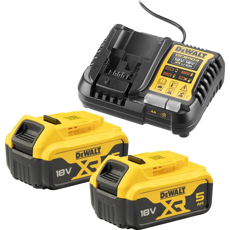 Set de batería y cargador DeWALT DCB1104P2 18 V 5,0 Ah (2 baterías, cargador)