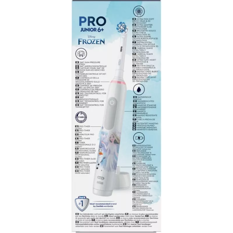 Cepillo de dientes eléctrico rotatorio Oral-B PRO Junior Frozen