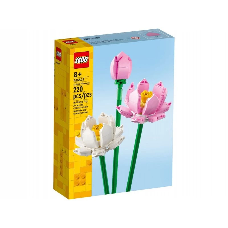 Set de construcción LEGO 40647 Lotus Flowers — Botanical Collection modelo modular, 220 piezas, altura 300 mm, edad 8+