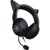 Kraken Kitty V2 - Negro, Auriculares gaming, Orejas Kitty, Iluminación reactiva al streaming, Micrófono cardioide HyperClear, Controladores TriForce de 40 mm, Micrófono integrado en las orejeras, Razer Chroma RGB (oreja y orejeras), Sonido envolvente: Solo disponible en