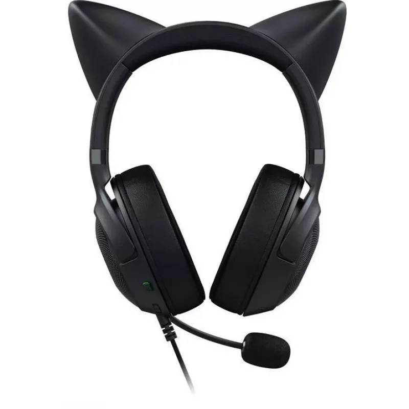 Kraken Kitty V2 - Negro, Auriculares gaming, Orejas Kitty, Iluminación reactiva al streaming, Micrófono cardioide HyperClear, Controladores TriForce de 40 mm, Micrófono integrado en las orejeras, Razer Chroma RGB (oreja y orejeras), Sonido envolvente: Solo disponible en