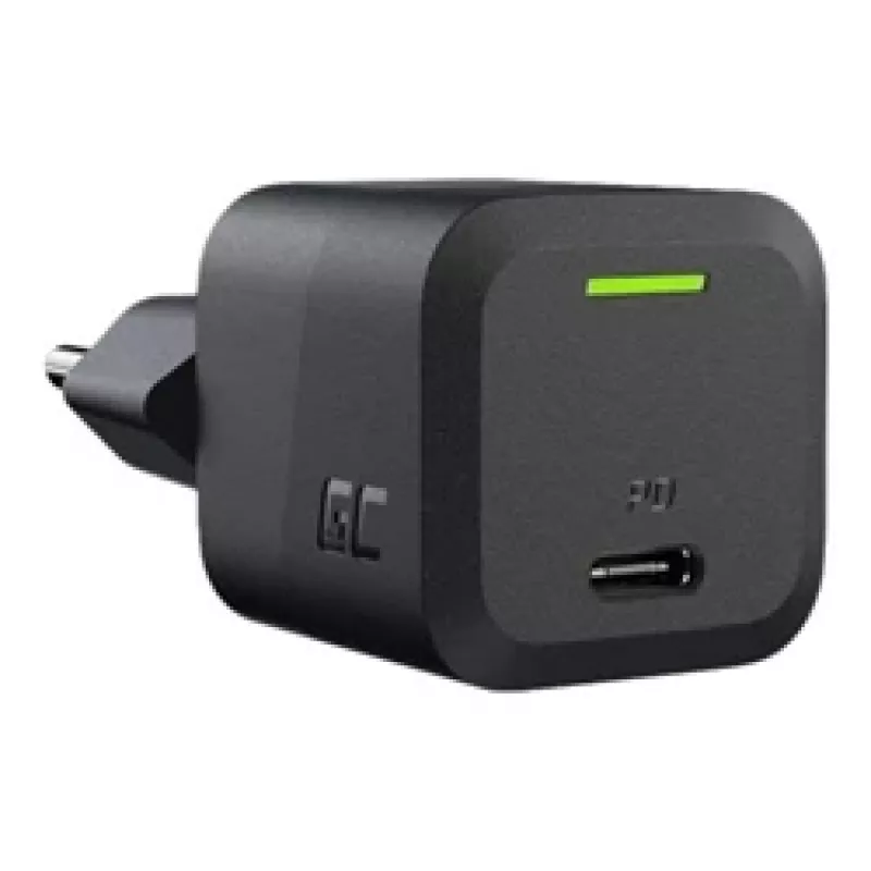Cargador para dispositivos móviles Green Cell CHARGC06, USB-C 33W, Quick Charge 3.0, entrada AC 100–240V, negro