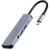Gembird A-CM-COMBO5-02 dock para portátil/replicador de puertos USB con cable USB 3.2 Gen 1 (3.1 Gen 1) Type-C plata