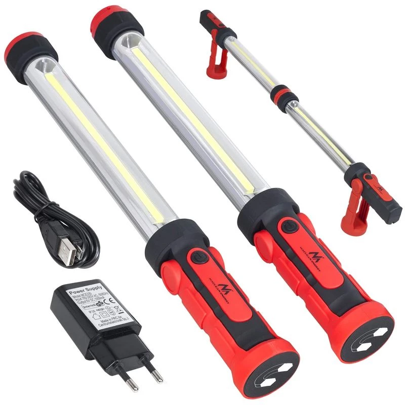 MCE230 Cob LED Xxl 2X lámpara de taller con imán y gancho, modos duales, 1200 lúmenes máx. - Maclean