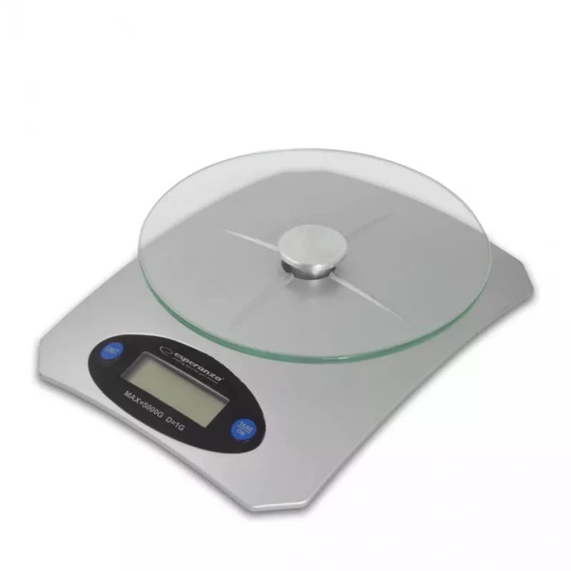 Báscula de cocina electrónica ESPERANZA Avocado gris — capacidad 5 kg, plataforma de bambú, unidades g/lb/oz