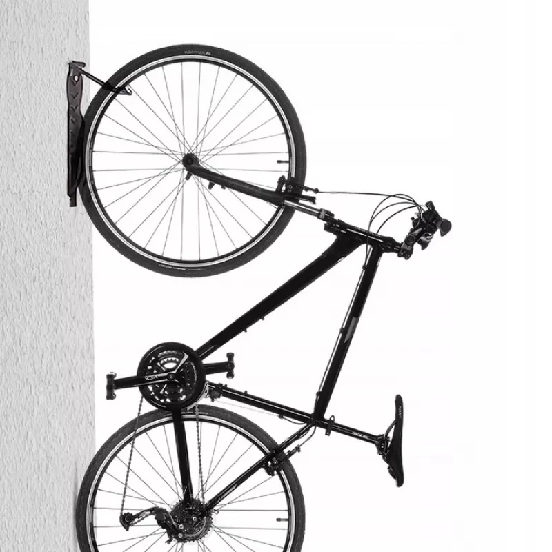 Soporte de bicicleta de pared MACLEAN MC-432, soporte vertical para bicicleta, ancho ajustable, carga máx. 30 kg, negro
