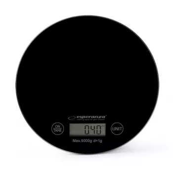 Esperanza EKS003K báscula de cocina negra superficie plana redonda báscula de cocina electrónica