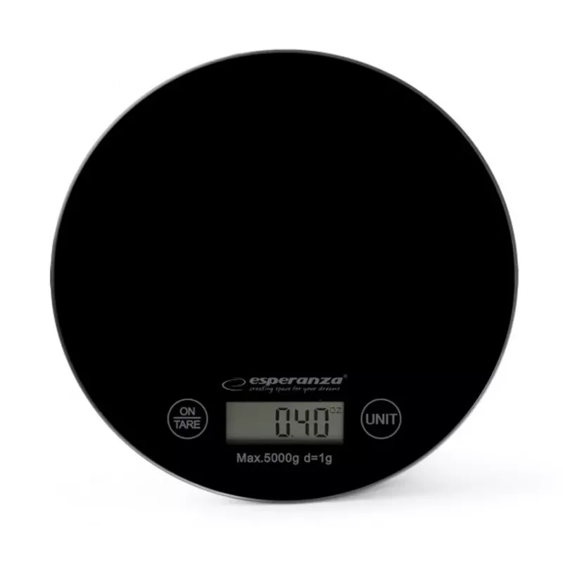 Esperanza EKS003K báscula de cocina negra superficie plana redonda báscula de cocina electrónica