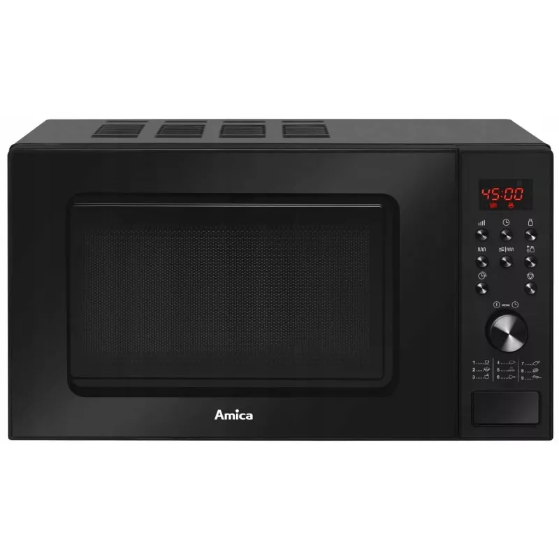 Microondas Amica AMGF20E1GB de bandeja plana con grill 20 L 700 W negro