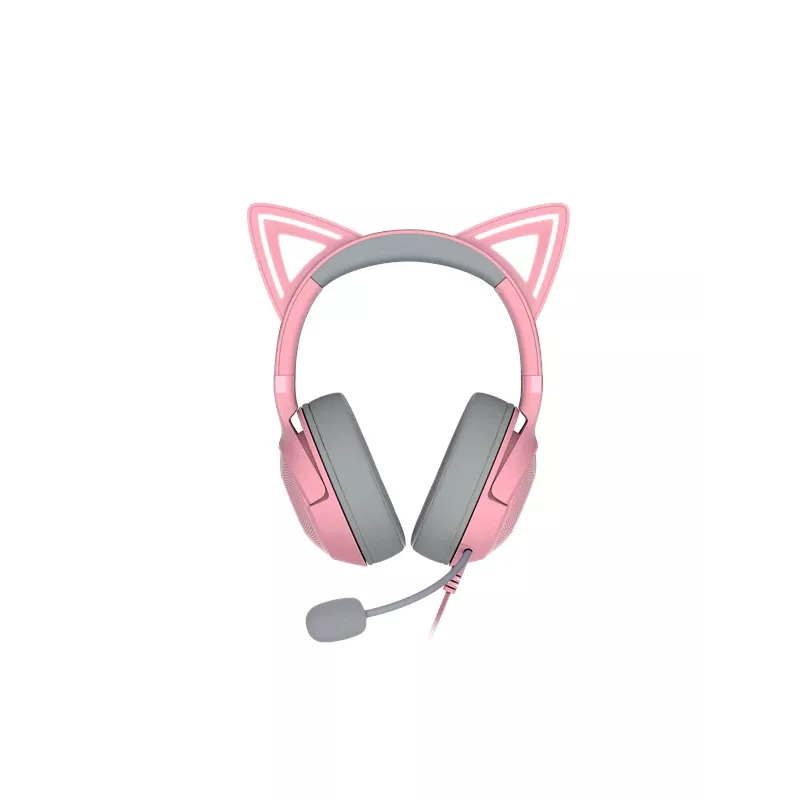 Razer Kraken Kitty V2 RZ04-04730200-R3M1 auriculares gaming con cable, USB-A, micrófono, drivers de 40 mm, Quartz Pink
