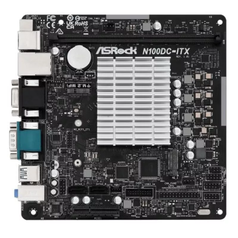 ASRock N100DC-ITX - procesador Intel Quad-Core N100 (hasta 3,4 GHz) DDR4- 2 SATA3, compatible con Intel Turbo Boost Technology placas base Mini ITX (280)