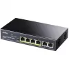 Switch de red Cudy FS1006P Fast Ethernet 6 puertos (4 PoE, 1 PoE+) 10/100 Mbit/s, 1,2 Gbit/s de ancho de banda, carcasa metálica, montaje en rack/pared