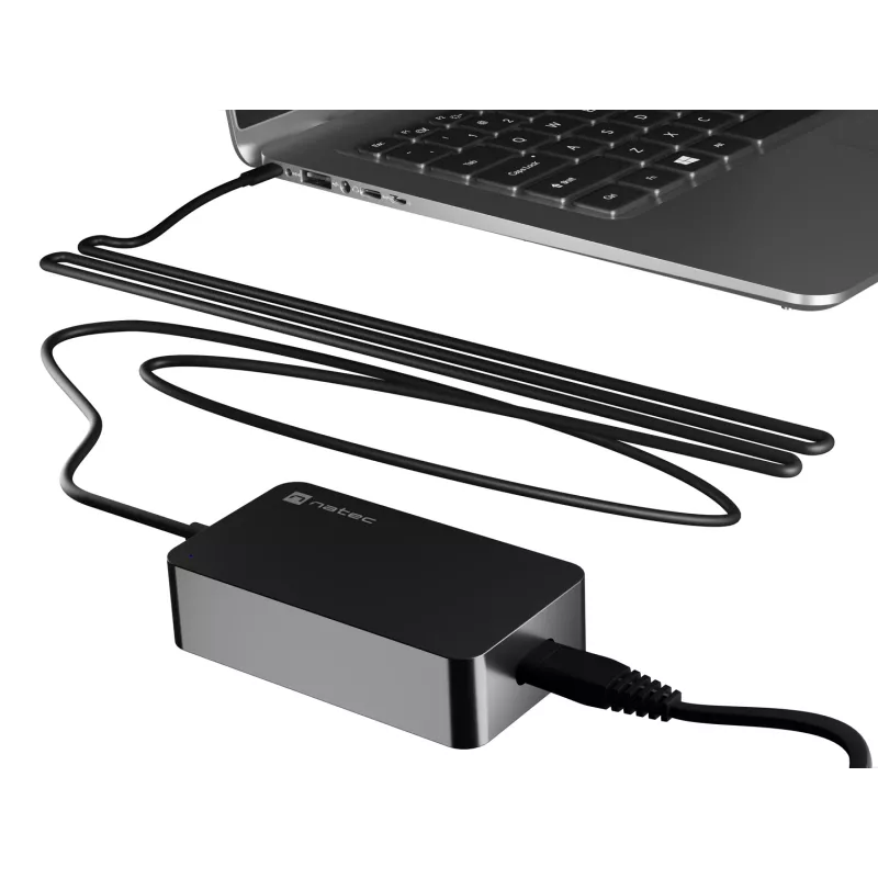 Fuente de alimentación NATEC Grayling USB-C 45W universal negra