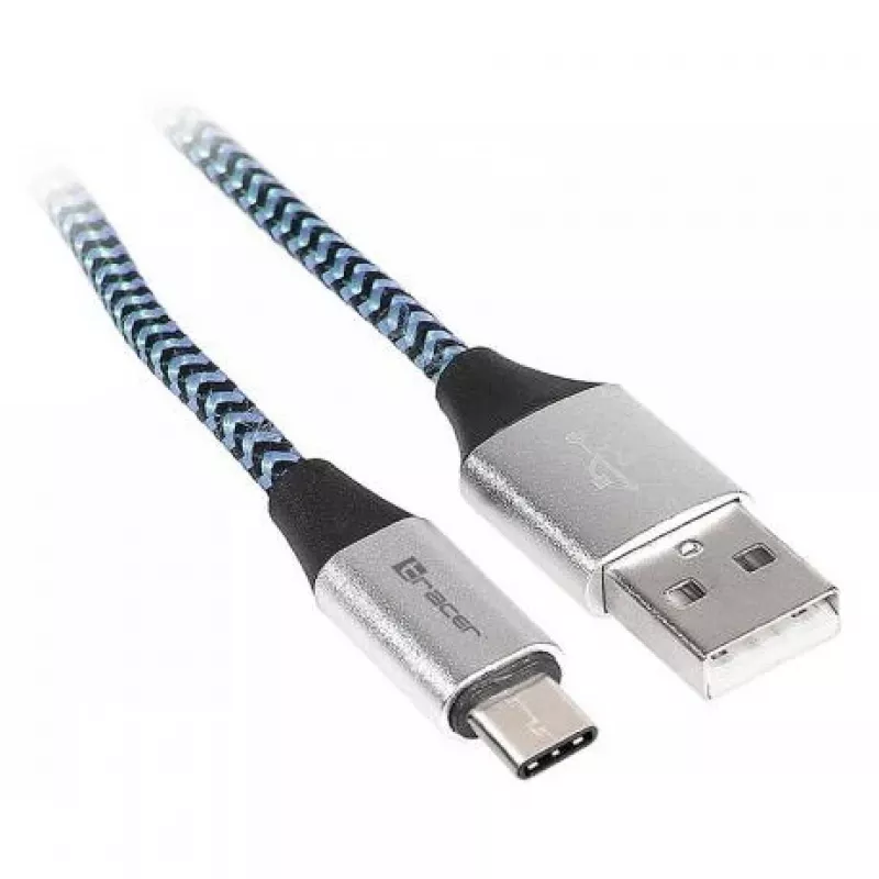 Cable USB Tracer TRAKBK46266 USB 2.0 1 m USB-C USB-A negro azul plata