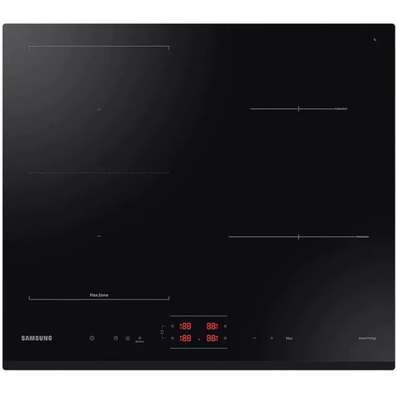 Placa de cocina integrable Samsung NZ64B5045GK/U2, Inducción, 4 zonas de cocción, Flex Zone, SmartThings Cooking, Auto Connectivity, 60 cm, Negro