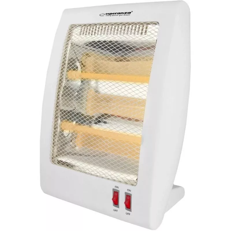 Calefactor eléctrico de cuarzo ESPERANZA EHH010 400W/800W, blanco, cable de 1,2 m, botones, termostato ajustable
