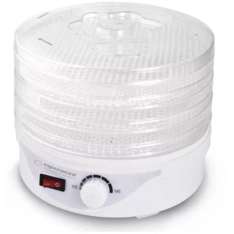 Esperanza EKD003 Deshidratador de alimentos transparente, blanco 250 W