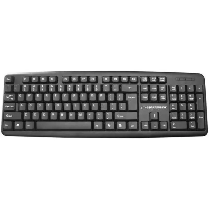 Teclado con cable ESPERANZA EK134 Full-Size 100% USB, negro, cable de 1,45 m