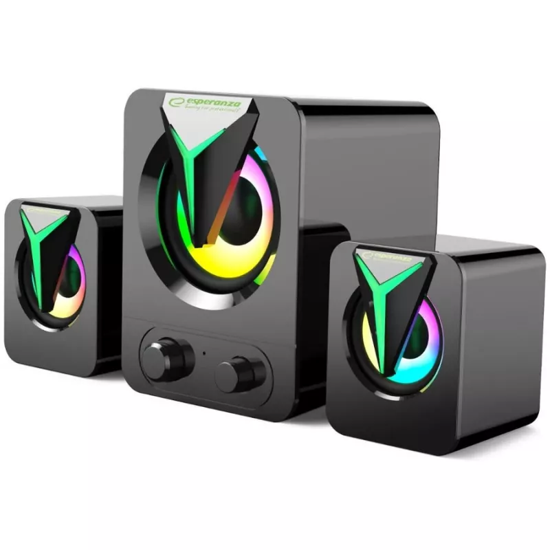 Esperanza EGS107 Altavoz 2.1 USB LED 5 W negro