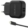 Qoltec 50188 Cargador para dispositivos móviles Portátil, Smartphone, Smartwatch, Tablet, Teléfono, Universal Negro AC, DC Interior