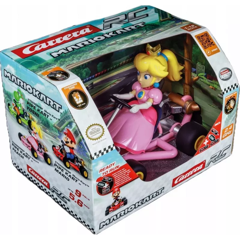 Carrera RC 370200986P Mario Kart Pipe Kart Peach, 2,4 GHz, autonomía de batería de 30 min, a partir de 6 años