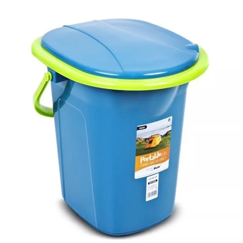 Inodoro portátil de viaje GreenBlue GB320BL cubo asiento camping festival asa tapa resistente estable 19L