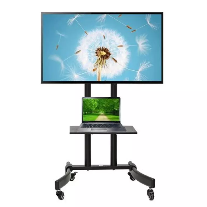 Maclean MC-739 soporte profesional con ruedas para TV, 32-65 pulgadas (165,1 cm), máx. 40 kg, VESA hasta 400x600, negro