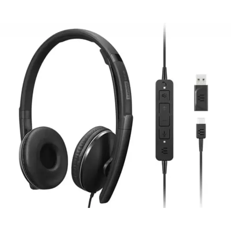 Lenovo 4XD1M45627 auricular/auricular con cable diadema USB Type-C negro