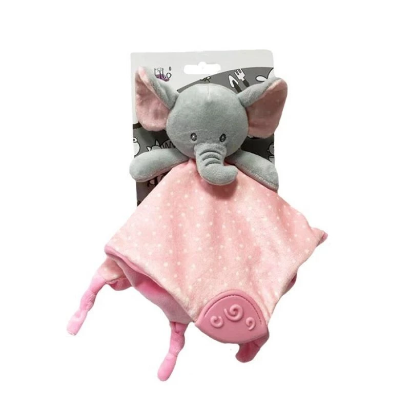 Peluche TULILO Milly rosa elefante 25 x 25 cm, peluche suave para bebés
