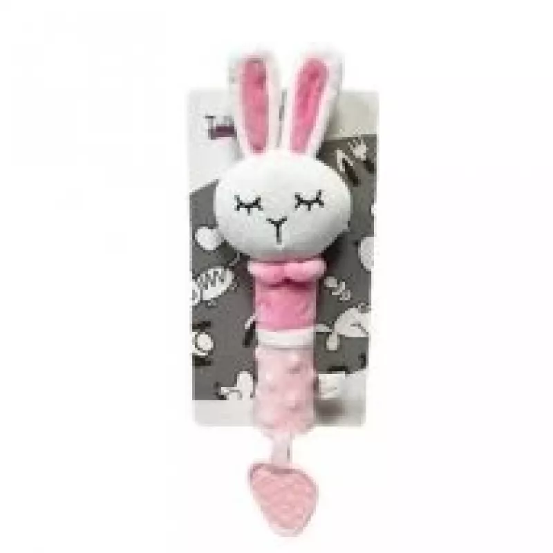 Peluche sonoro suave TULILO Conejo 17 cm – sonajero mullido para bebés y niños pequeños