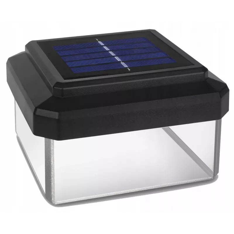 GB128 Lámpara solar LED para postes de valla y jardín, Negro - Verde Blue