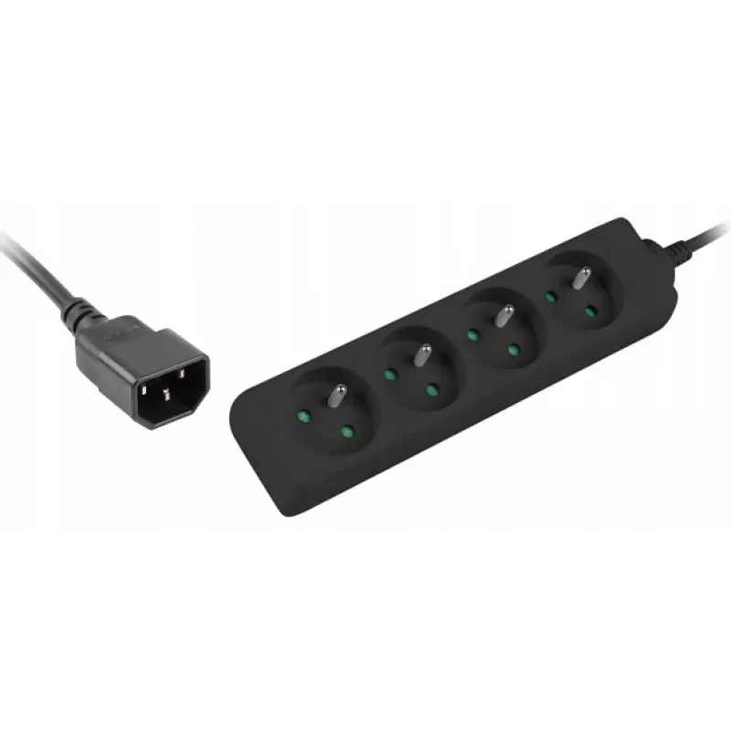 Regleta de alimentación Lanberg PS0-04E-0100-IEC-BK 1 m 4 tomas de corriente para interior negro