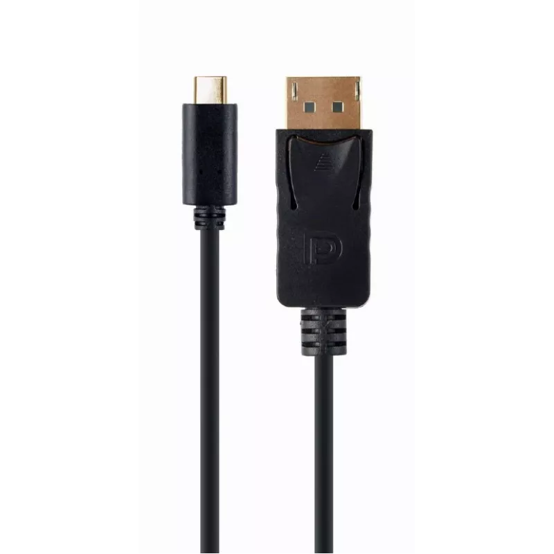 Adaptador gráfico USB Gembird A-CM-DPM-01 con USB-C, compatible hasta 3840×2160, USB 2.0 / 3.2 Gen 2, negro, cable de 2 m