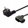 Cable de alimentación SAVIO CL-116 — 1,8 m, Negro, conector macho en ángulo Type-C a IEC C13 en ángulo, 3 hilos 0,5 mm²