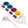 Regleta MACLEAN MCE229W — 4 tomas, 2× USB, cable de 1,5 m, tipo F, 10 A, blanca