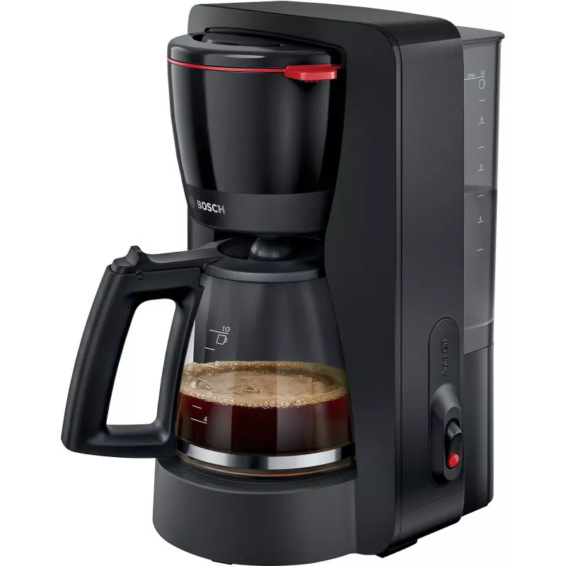 Cafetera de filtro Bosch TKA2M113, depósito de agua de 1,25 l, 15 tazas, negro