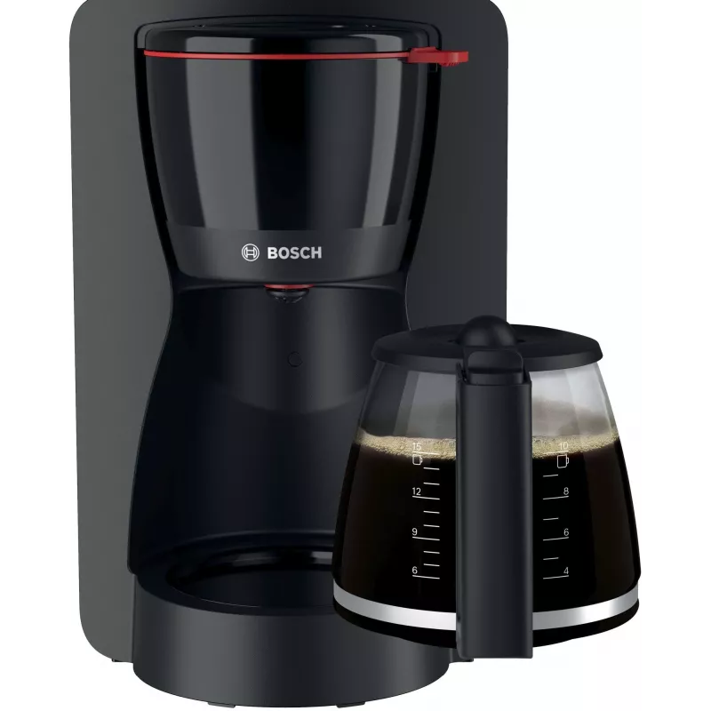Cafetera de filtro Bosch TKA2M113, depósito de agua de 1,25 l, 15 tazas, negro